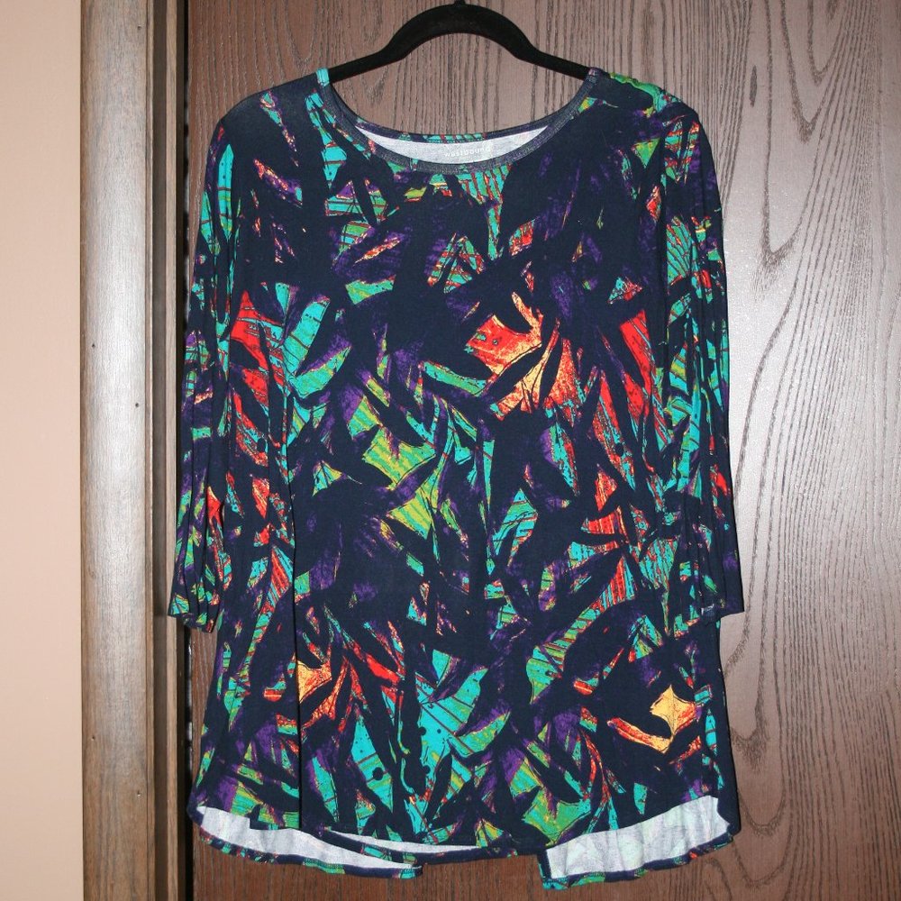 3/$30 - NEW MARKDOWN - Westbound Tropical Split Back Top - PXL